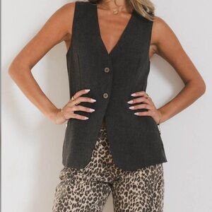 Böhme Yara Tweed Vest in Charcoal S